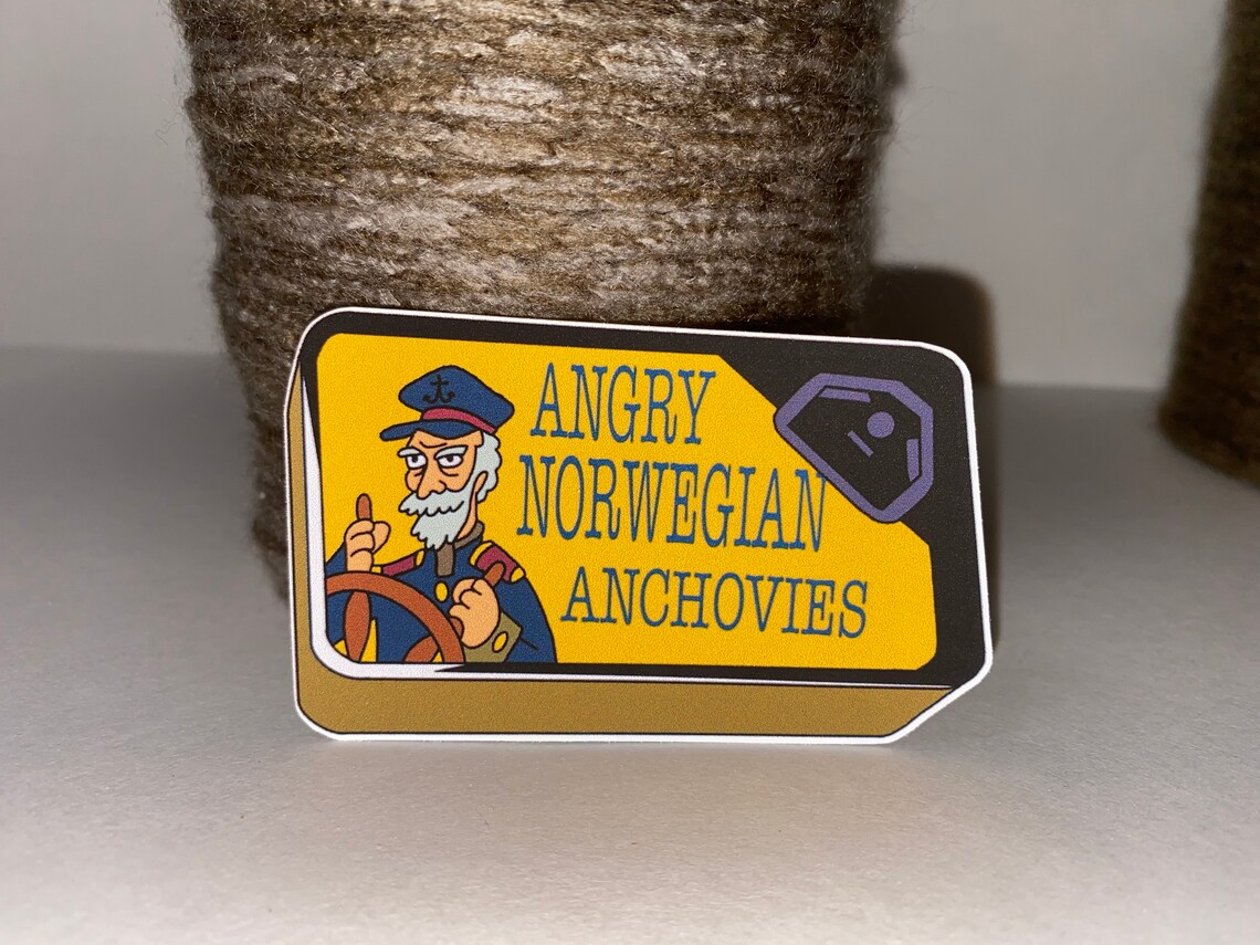 Futurama Sticker Angry Norwegian Anchovies Sticker Etsy