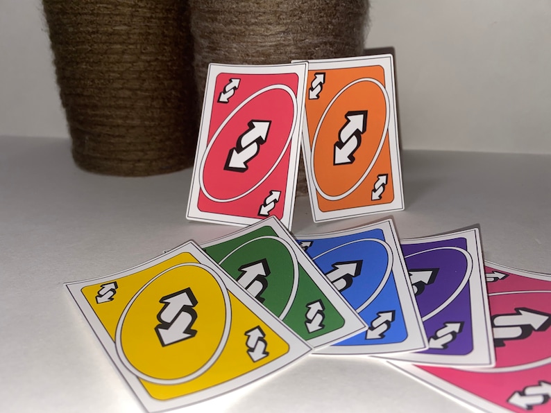 Uno Reverse Karten Regenbogen Sticker Uno Rückseite Etsy.de