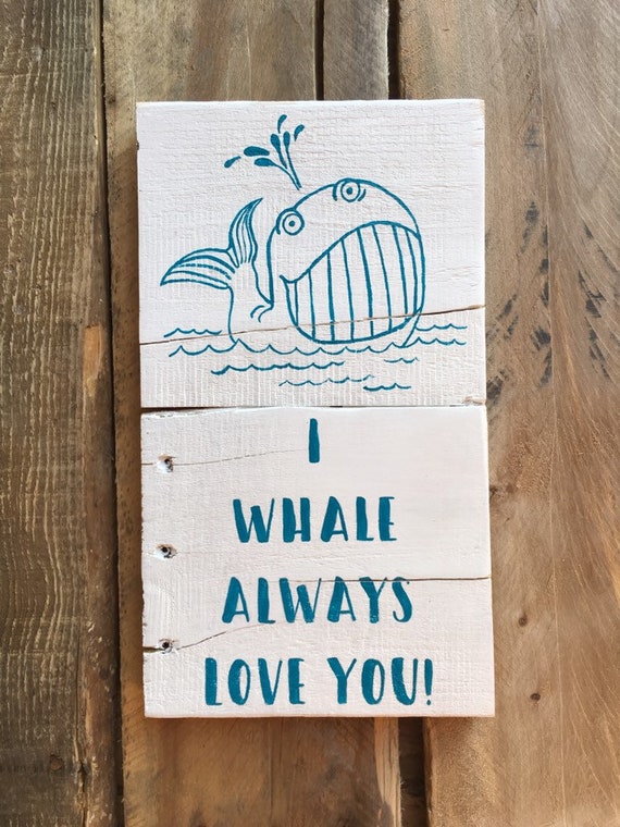 Free Shipping Kids Sign Bathroom Signs Pallet Sign Bathroom Decor Whale Decor Love Sign I Whale Always Love You Sign Whimsical Art