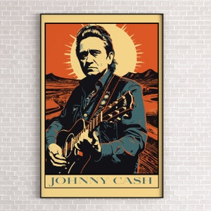 Póster de Johnny Cash con diseño original