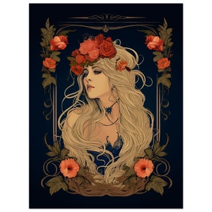 Original Art Nouveau Stevie Nicks Poster (No Name)
