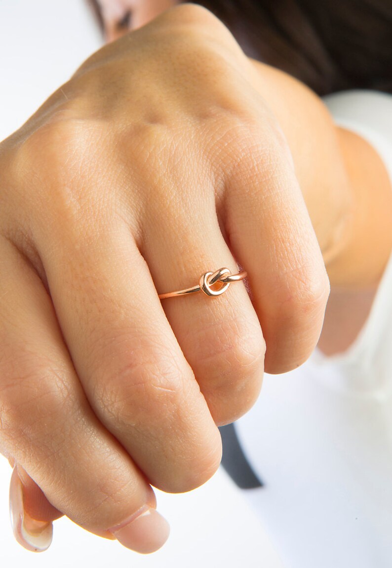 Gift K9 Knot ring Love knot ring Solid gold knot ring K14 Etsy