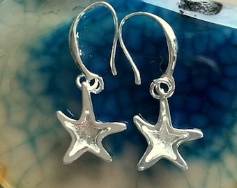 Sterling Silver Starfish or Star Earrings