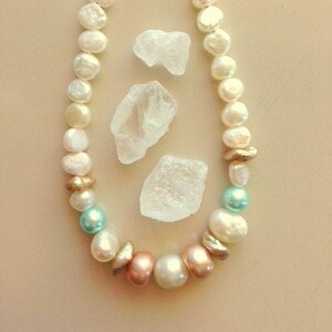 Freshwater Pearl Bracelet-Pastel Colors - Single Strand
