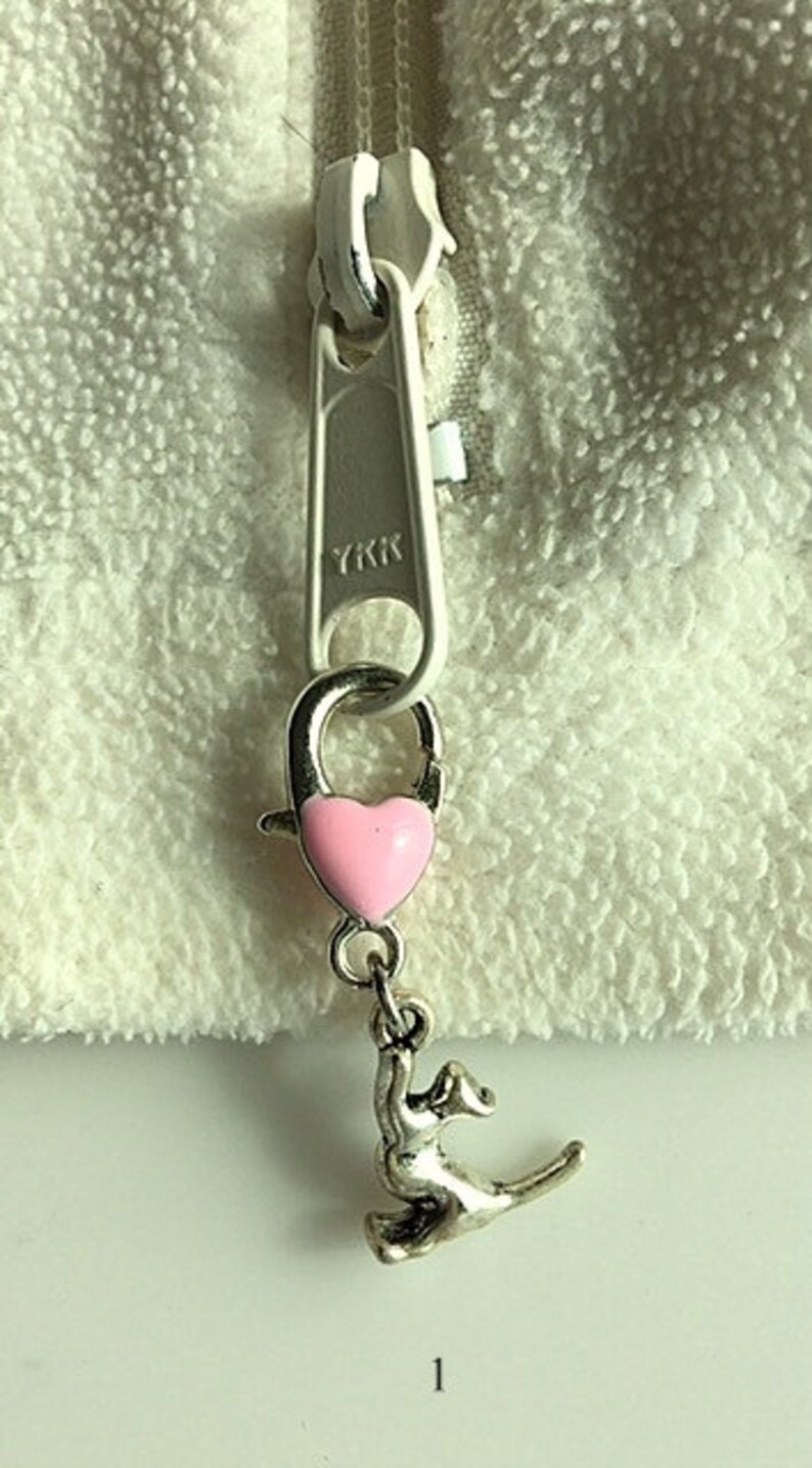 Cat Charm With Enamel Heart Clasp for Zipper Pulls Colorful - Etsy