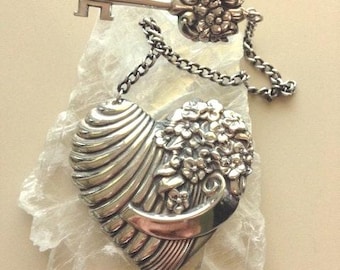 Angela Cummings Sterling Silver Heart Key Brooch - Etsy