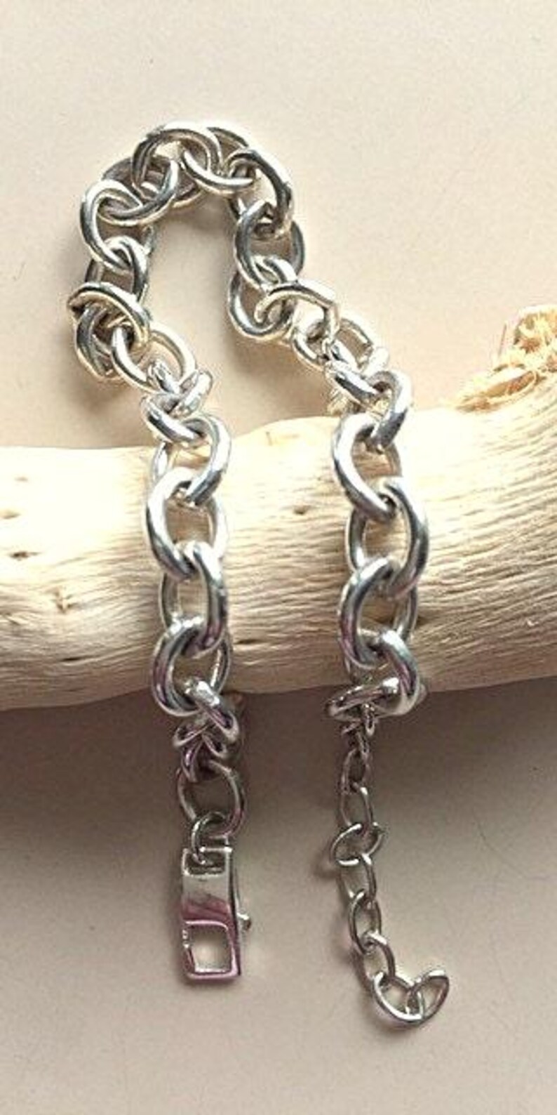 Solid Sterling Silver Unisex Bracelet • 16.5g • Adjustable with Sterling Extension • Vintage 画像 3