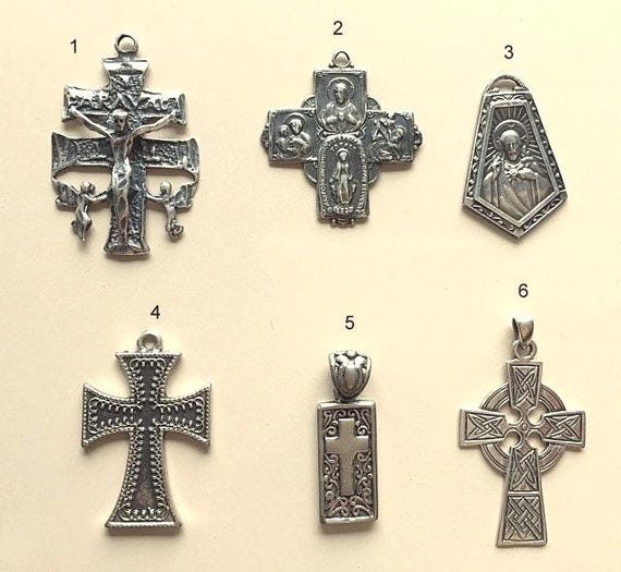 Vintage Sterling Silver Cross Pendants and Religious Medallions