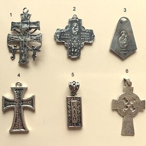 Vintage Sterling Silver Cross Pendants and Religious Medallions bild 2