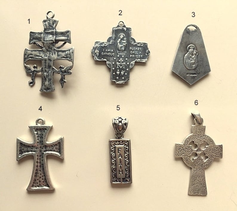 Vintage Sterling Silver Cross Pendants and Religious Medallions bild 2