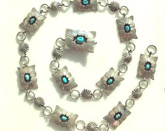 Vintage Coin Concho Belt Stretch Large Buckle Silver Art  display picture 1