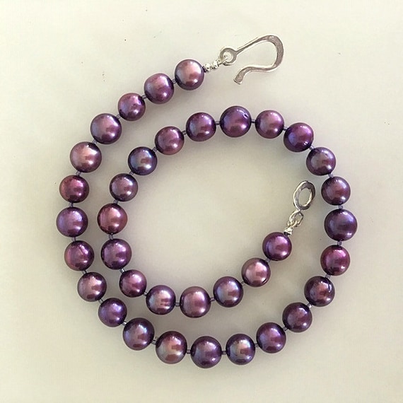Real purple sale pearl necklace