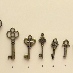 Brass Keys With Custom Made Brass Chain Necklace - Large, Medium and Small Brass Keys - Key To Your Heart