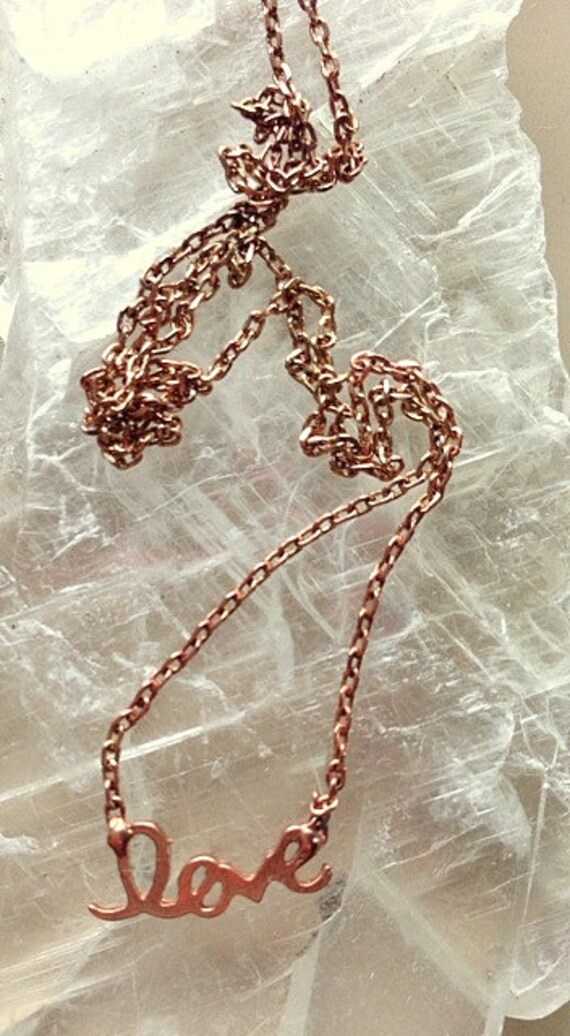 Handmade Copper Love Necklace -" LOVE" Necklace