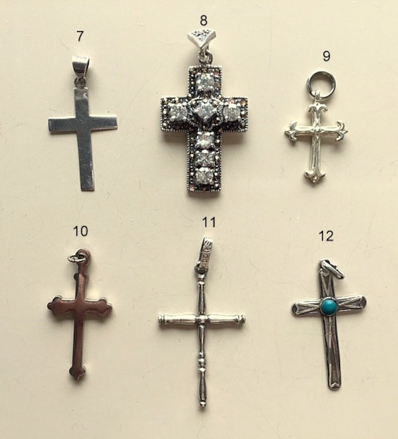 Vintage Sterling Silver Cross Pendants and Religious Medallions bild 3