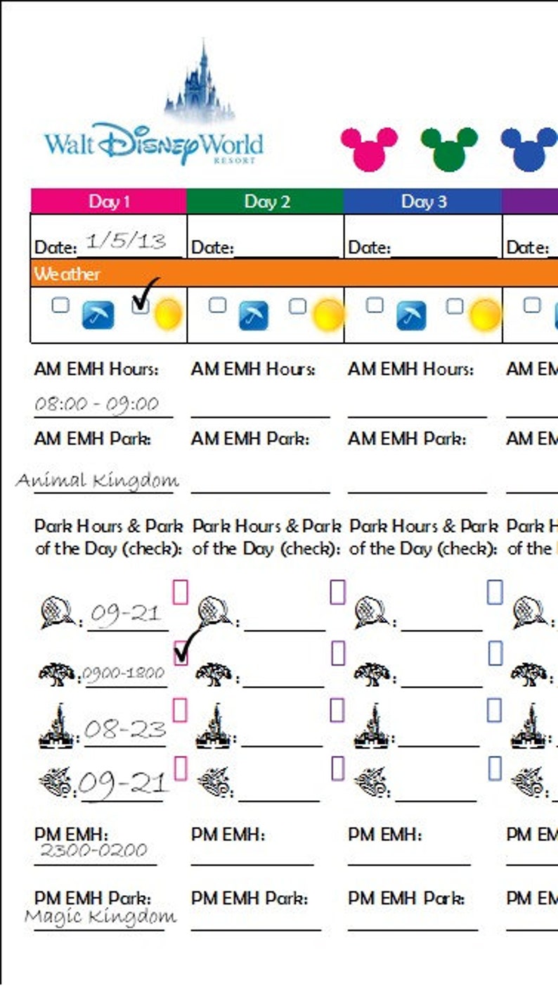 Disney World Trip Planner Binder Printable | Etsy