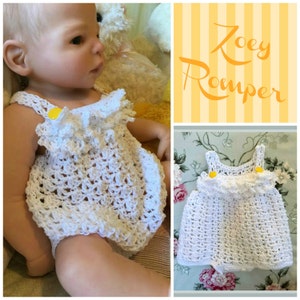 Zoey Romper Crochet PDF Pattern Size 0/3, 6/9, 12 and 24 Months - Etsy