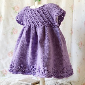 Pebbles and Peonies Dress Knit Pattern Size 3 Months to Size 4 image 6