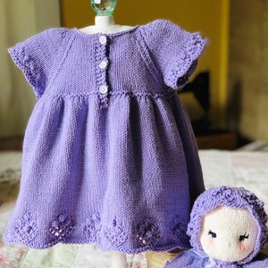 Pebbles and Peonies Dress Knit Pattern Size 3 Months to Size 4 image 7