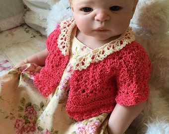 Lucy Layne Crochet Sweater Pattern - Baby to Child - Newborn, 3 Mo, 6 Mo, 12 Mo, 2, 4, 6