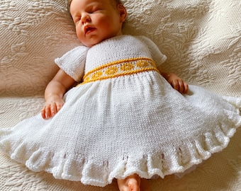 Daisy Delightful Baby Dress Knit Pattern Size NB to 3T