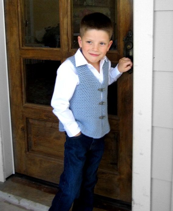 Caelen Vest Crochet Pattern Boys Size 4 6 8 and 10 Etsy