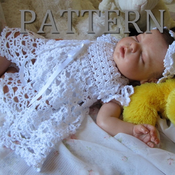 Cielo Crochet Baby Dress and Headband Pattern - Newborn through 9 months