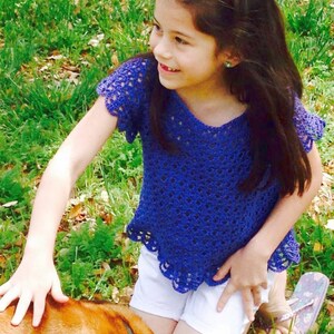 Zijwaarts Sassy Lace Top Patroon Meisjes Maat 4 tot 10