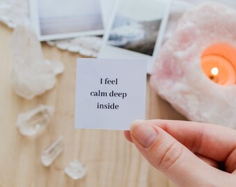 Affirmationskort för att lugna ditt sinne, lugnkit med positiva affirmationer för mindfulness, stöd för stress och ångest, gåva för välbefinnande och helande