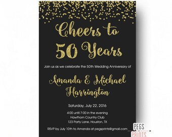25th Anniversary Invitations Printable 25th Wedding Etsy
