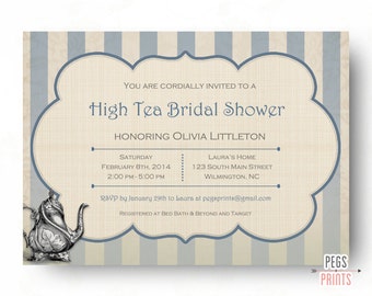 5 x 7 inch tea party invitation birthday invitation garden etsy