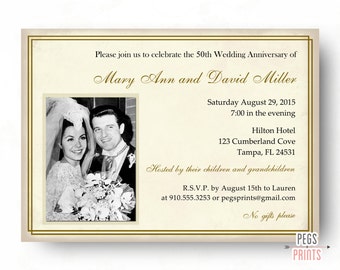50th wedding anniversary invitations 50th anniversary etsy