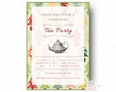 Items similar to Christmas Tea Invitation (Printable) Christmas Tea ...