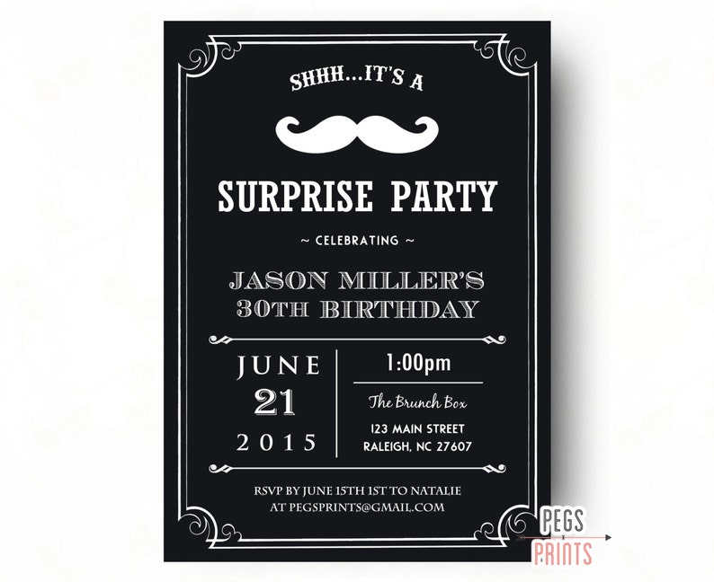 Adult Surprise Birthday Invites Surprise 30th Birthday Etsy