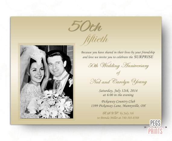 Surprise Wedding  Anniversary  Invitation  Surprise 50th  Etsy