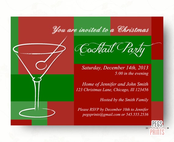 Christmas Cocktail Party Invitations - Corporate Holiday Party Invitation (Printable) Christmas Party Invitations - Christmas Invites Il_570xn