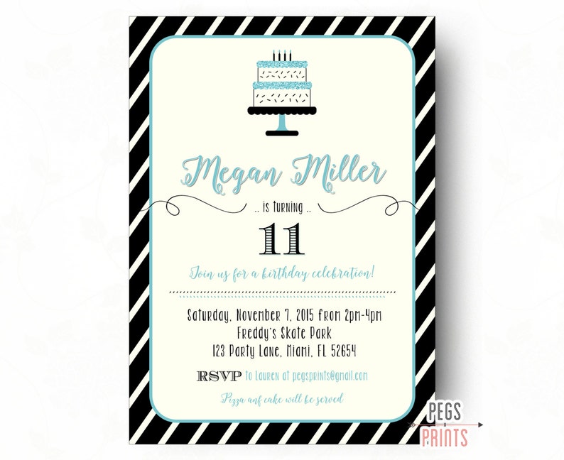 Tween Birthday Invitations Teen Birthday Invitation Etsy