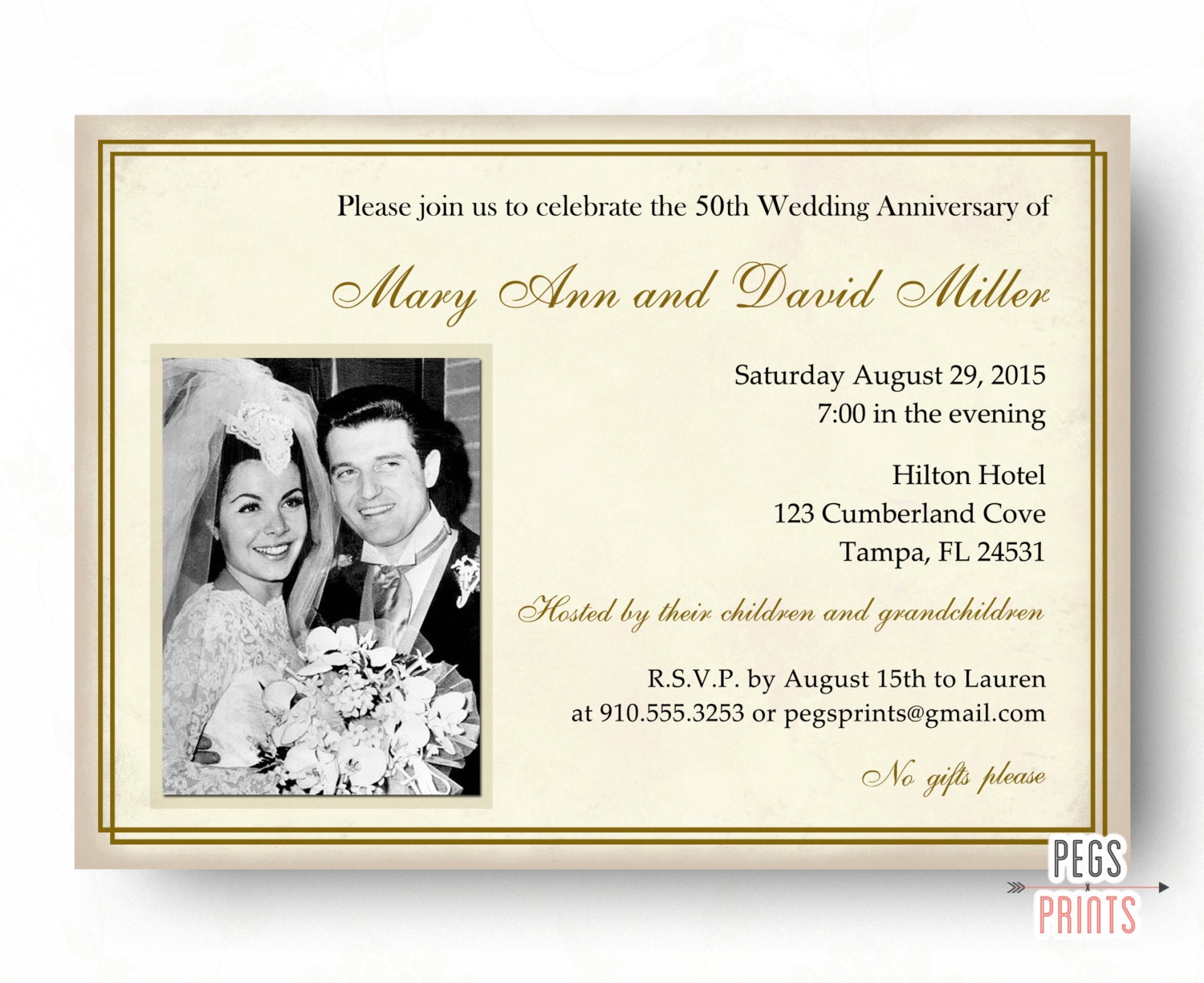 50th Wedding Anniversary Invitations 50th Anniversary | Etsy