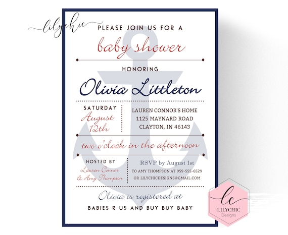 Free Baby Shower Invitation Ahoy It S A Boy Ruby And