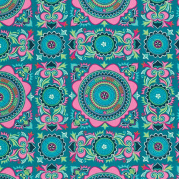 Half Yard - 1/2 Yard - Mantra in Teal - DREAM WEAVER Collection by Amy Butler