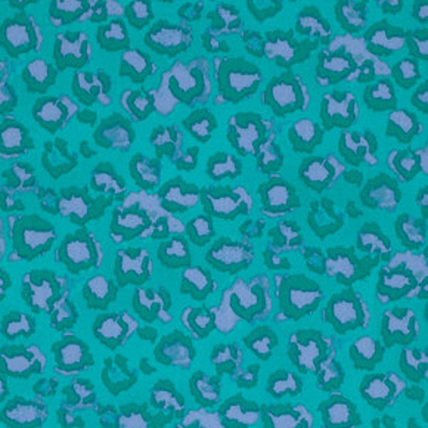 One Yard - 1 Yard of Leopard Aqua - HAUTE GIRLS by Dena Fishbein for Free Spirit Fabrics