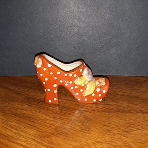 Vintage porcelain high heeled shoe