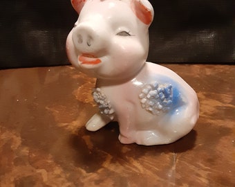 Vintage piggie with spaghetti curls