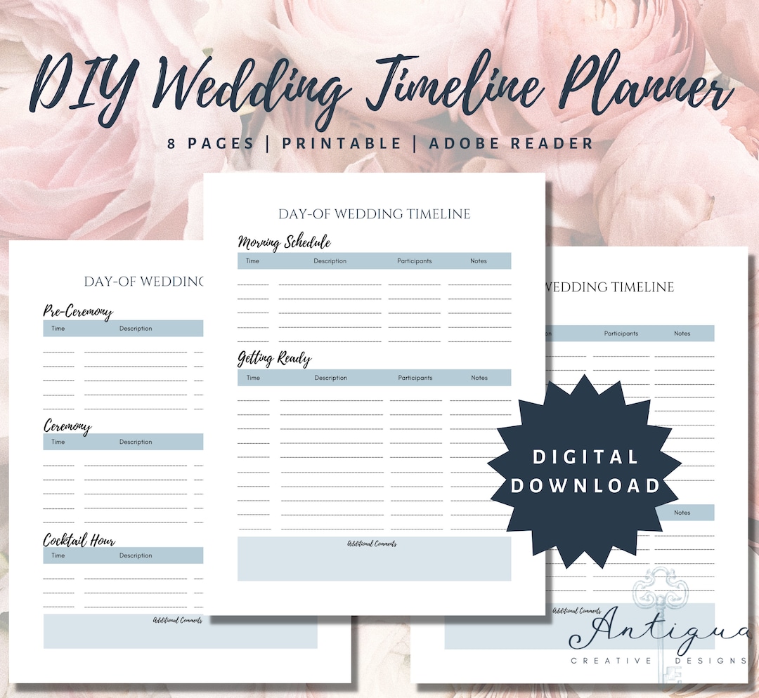 DIY Dayof Wedding Planner // Timeline Planner // DIY Bride // Wedding