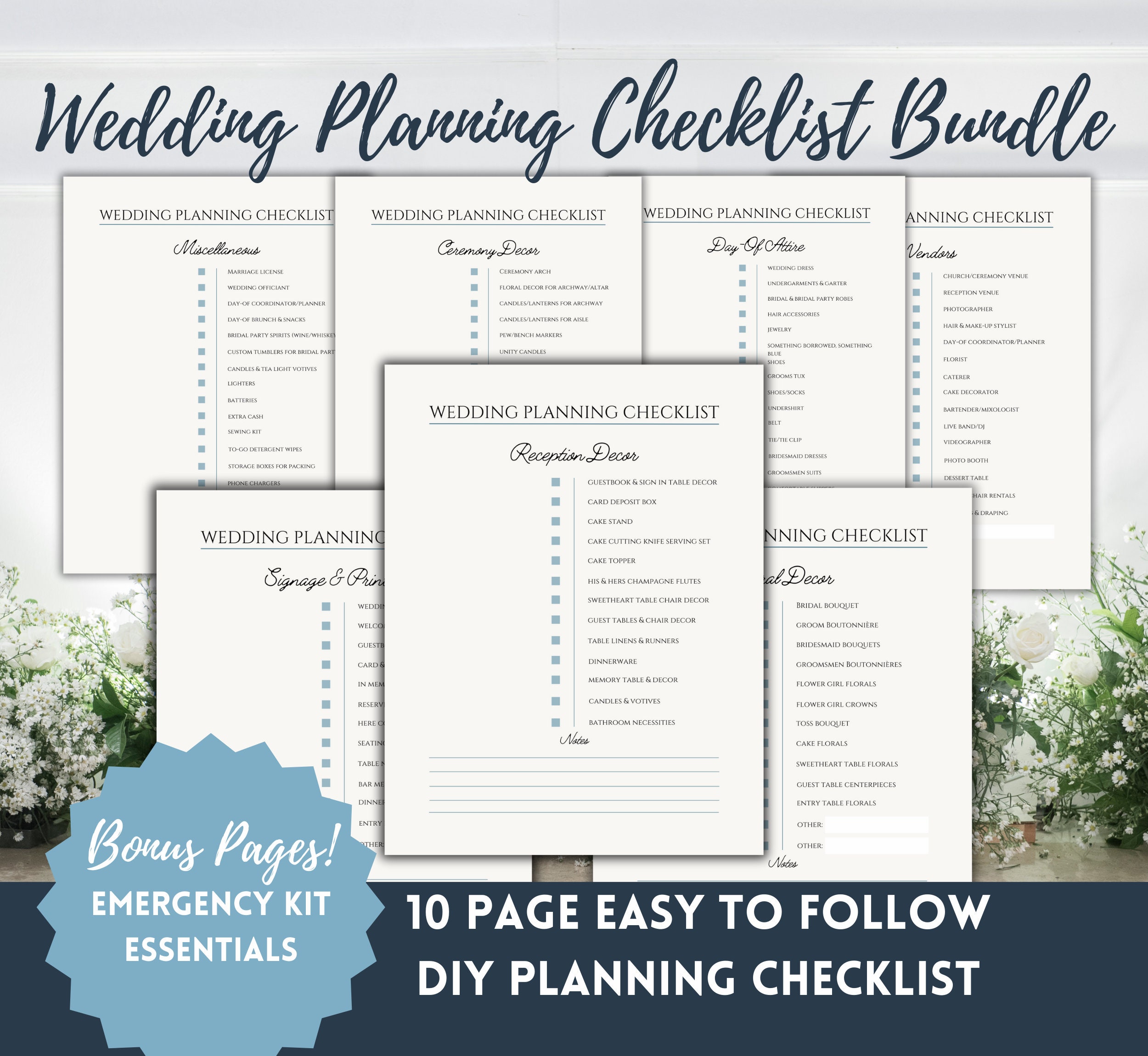DIY Wedding Planning Checklist // Printable // Downloadable // - Etsy