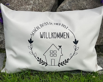 Outdoor cushions, decorative cushions, outdoor pillows, welcome