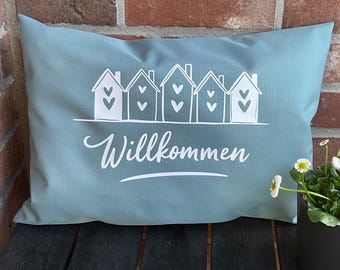 Outdoor cushions, decorative cushions, outdoor pillows, welcome
