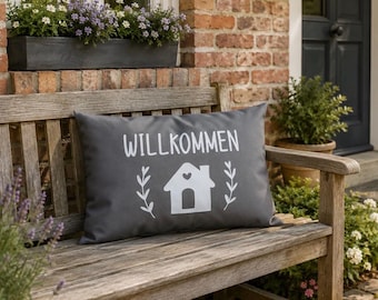 Outdoor cushions, decorative cushions, outdoor pillows, welcome