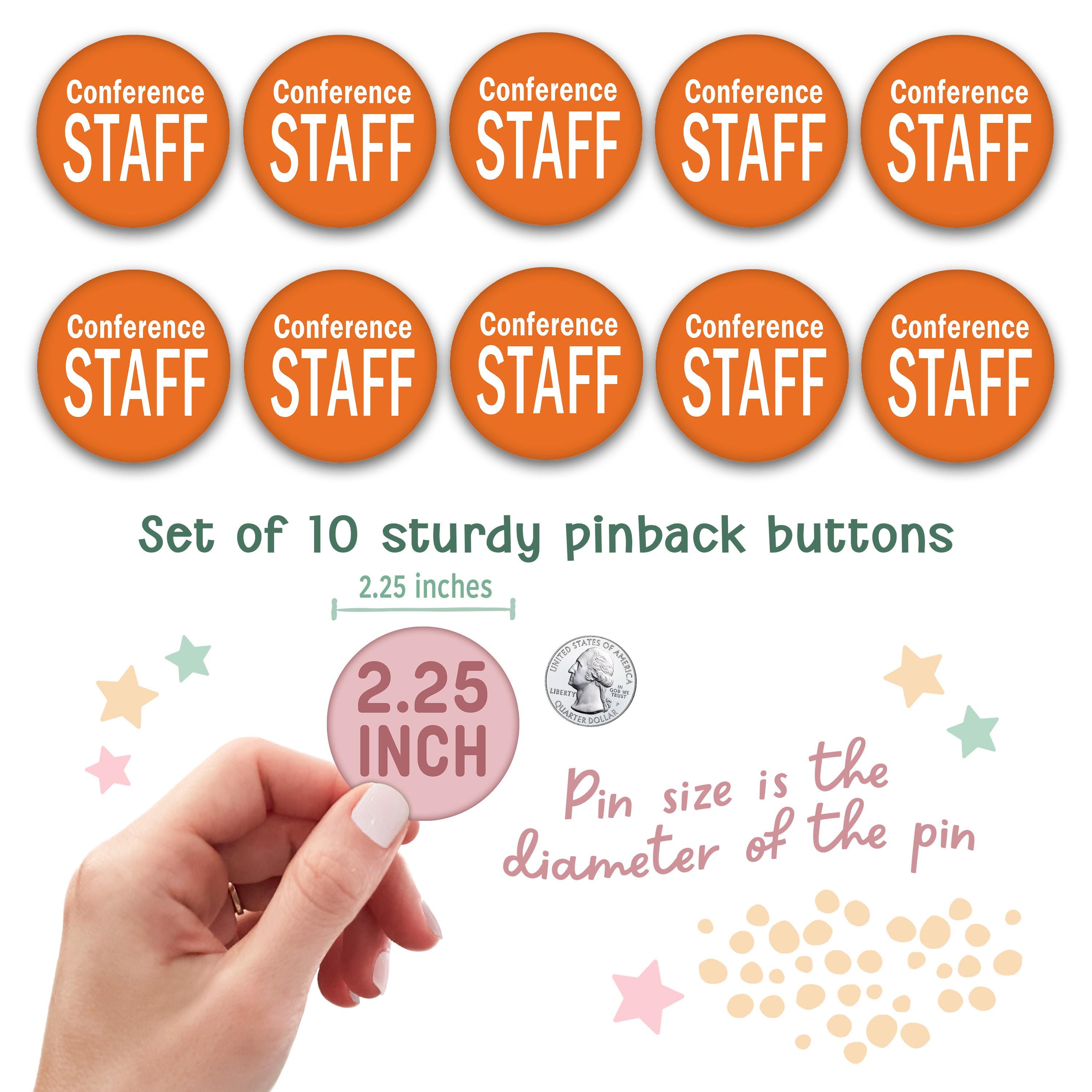 Conference Training Pin Conference STAFF Orange Pin Back Buttons. Set of 10. 2.25 Inch Pins. - Etsy