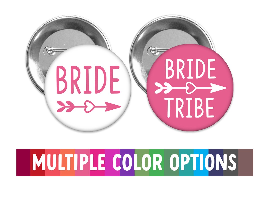 Tribe Button Bride & Bride Tribe Pinback Buttons: Wedding Party Favors (2.25 Inch ...